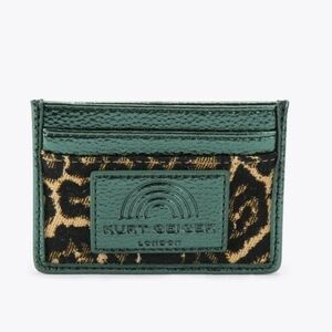 Kurt Geiger NWT/NIB Leopard & Metallic Green Southbank Card Holder